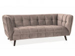 Trivietė aksominė sofa Signal Meble Castello 3, smėlio spalvos