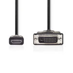 Vaizdo kabelis HDMI M - DVI-D (24 + 1) M, 3m, juodas