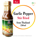 Česnakų - pipirų padažas marinatams, kepimu. Garlic Pepper Stir Fried sauce. Healthy Boy Brand, 2x250ml