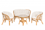 Lauko baldų komplektas 4living Rattan Bahama, rudas/baltas