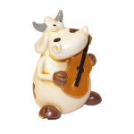 Keramikinė taupyklė Jautukas muzikantas, 13 cm