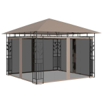Pavėsinė su tinkleliu nuo uodų, rudos spalvos, 3x3x2,73m