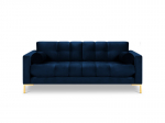 Dvivietė sofa Cosmopolitan Design Bali, mėlyna/auksinės spalvos