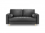 Dvivietė sofa Milo Casa Santo, tamsiai pilka/aukso spalvos
