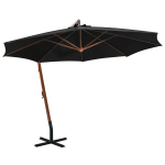 Kabantis skėtis su stulpu vidaXL, 3,5x2,9 m, juodas