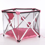 Auk&scaron;tos kokybės i&scaron;skleidžiamas maniežas su krep&scaron;iu Tavalax, Rožinis