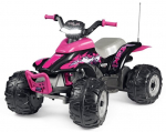 Vaiki&scaron;kas vienvietis elektrinis keturratis Peg Perego Corral T-Rex 330W Pink 12V, rožinis