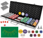 Pokerio žetonų rinkinys su lagaminu