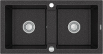 Granitinė virtuvinė plautuvė Mexen Mario su sifonu, Black granite