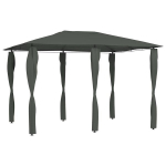 Pavėsinė su stulpų uždangalais, antracito, 3x4x2,6m, 160g/m&sup2;