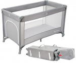 Vaiki&scaron;ka lovytė-maniežas Happy Traveller Basic plus, pilka