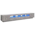 Televizoriaus spintelė su LED, 260x35x40 cm, pilka