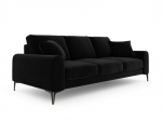 Trivietė sofa Mazzini Sofas Madara, veliūras, juoda