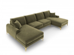 Mink&scaron;tas kampas Mazzini Sofas Madara 6S, žalias/auksinės spalvos