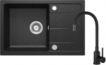 Deante granitinė virtuvinė plautuvė Deante Leda su mai&scaron;ytuvu ZRDP2113, Graphite+Nero