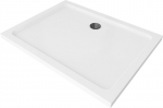 Stačiakampis du&scaron;o padėklas Mexen Flat Slim su sifonu, White+Black, 80x70 cm, 80x70 cm