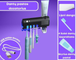 Dantų pastos dozatorius su UV &scaron;viesos dantų &scaron;epetėlio laikikliu.