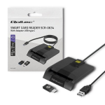 Qoltec I&scaron;manusis i&scaron;manusis ID kortelių skaitytuvas, USB tipas C