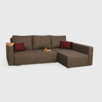 Kampinė sofa - lova Megan, rudos spalvos