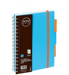Bloknotas NOTOBOOK, Grand, A5, 100 lapų, langeliais, 80gsm, plastikinis vir&scaron;elis, su spirale &scaron;one