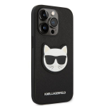 Karl Lagerfeld PU Saffiano Choupette Head Case skirtas iPhone 14 Pro, juodas