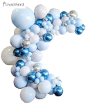 Macaron Blue Theme balionų rinkinys (104 vnt)