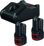 2 GBA 12V 2.0Ah baterijų komplektas ir GAL 12V-40 įkroviklis kartoninėje dėžutėje - BOSCH PROFESSIONAL - 1600A019R8