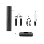 Elektrinis vyno aksesuarų rinkinys, 6 dalys