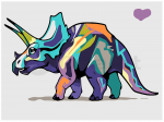 Pie&scaron;imo rinkinys Triceratops 15x20