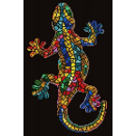 Deimantinė mozaika su rėmeliu Gekko Paua, 41x27 cm