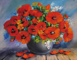 Deimantinė mozaika Red Bouquet, 40x50 cm