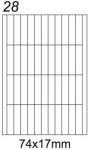 Emerson lipnios etiketės A4, 100 lapų, 17x74 mm