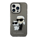 Karl Lagerfeld IML Glitter Karl and Choupette NFT iPhone 14 Pro Max Black