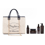 Plaukų priežiūros rinkinys Saphira Steppin Out: &scaron;ampūnas, 250 ml + kaukė, 250 ml + daugiafunkcinė priemonė, 150 ml + aliejus, 90 ml + rankinė