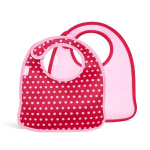 Rinkinys i&scaron; 2 kūdikio seilinukų BUILT Mess Mate, Baby Pink Mini Dots