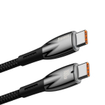 USB-C greito įkrovimo kabelis Glimmer serijos 480Mb/s PD 100W 2m juodas
