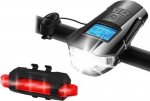 Dviračio žibintų rinkinys LTC LXLL113, USB įkraunamas, 1000 lm priekinis + 5 LED galinis