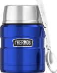 Termosas maistui su sulankstomu &scaron;auk&scaron;tu ir puodeliu, 470 ml, mėlynas