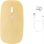 Belaidė kompiuterio pelė Bluetooth ir 2.4ghz (geltona)