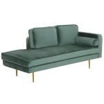 Beliani moderni žalia veliūrinė kampinė sofa su kojomis