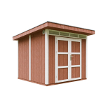 Premium kokybės sodo namelis Timbela M903A, 237 x 279 x 294 cm, su dažų rinkiniu Redwood Red