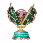 Faberge stiliaus kiau&scaron;inis Pavasario gėlės, žalias