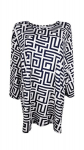 Tunika moterims Kinga, balta/juoda, XXXXL