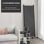 Costway 4 skydinis kambario pertvaras ant ratų 173 cm auk&scaron;čio susukamas privatumo ekranas pilkas