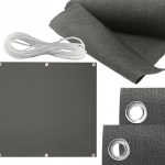 Balkono uždanga su virve, 1x7 m, pilka