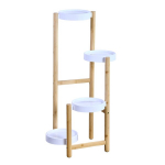 Bambukinis gėlių stovas su plastikiniais pagrindais