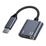 Telefono laikiklis Beline Adapter rozdzielający USB-C na USB-C|Jack 3,5mm czarny|black DAC BLNAA01