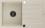 Granitinė virtuvinė plautuvė Mexen Bruno su sifonu, Beige+Black, 795 x 495 mm