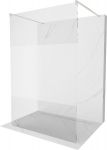 Walk-in du&scaron;o sienelė Mexen Kioto, Brushed nickel, pusiau matinis stiklas, 140 x 200 cm