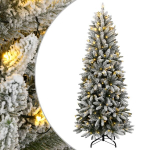 vidaXL Dirbtinė Kalėdų eglutė su 300 LED lempučių ir sniegu, 240cm